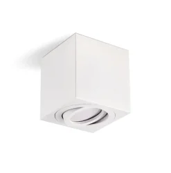Påbygningsspots | 5 stk. pakke inkl. Gu10 3000K | Firkant | Hvid | m. Kip | Indendørs | 230V