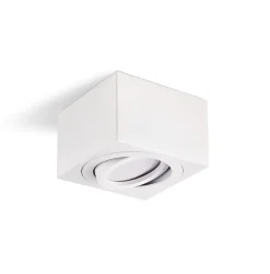 Påbygningsspots | 10 stk. pakke inkl. lyskilder 3000K | Firkant | Hvid | m. Kip | Indendørs | 230V