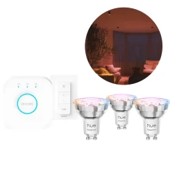 Philips Hue Essential GU10 Startsæt | White & Color Ambiance | Bridge + Switch | 345lm | 4.7W
