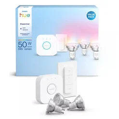 Philips Hue Essential GU10 Startsæt | White & Color Ambiance | Bridge + Switch | 345lm | 4.7W