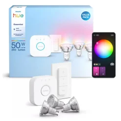 Philips Hue Essential GU10 Startsæt | White & Color Ambiance | Bridge + Switch | 345lm | 4.7W