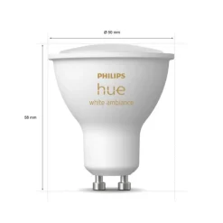 Philips Hue GU10 Startsæt | 10-Pak | White Ambiance | Bridge + Sensor Udendørs | 400lm | 4,2W