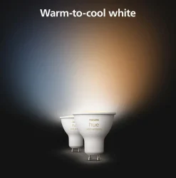 Philips Hue GU10 Startsæt | 10-Pak | White Ambiance | Bridge + Sensor Udendørs | 400lm | 4,2W