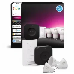 Philips Hue GU10 Startsæt | White & Color Ambiance | Bridge Pro + Switch | 400lm | 4.2W