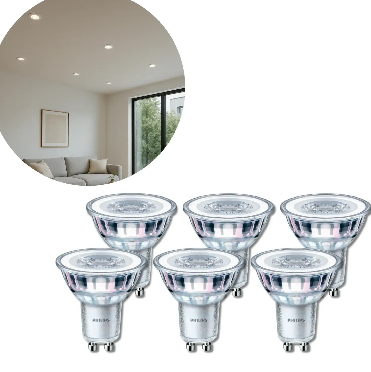 Philips LED Spot GU10 | 6-pak | 4,6W | 390lm | 4000K