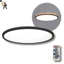 Plafond Lampe med Sensor | Ø225 | 3CCT | 1140lm | 12W | IP54 | NIVERA LX | Sort