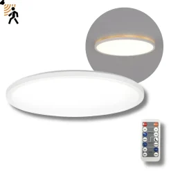 Plafond Lampe med Sensor | Ø300 | 3CCT | 2400lm | 24W | IP54 | NIVERA LX | Hvid