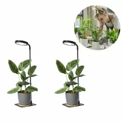 Plantelys Lampe | 2 pak | 4.7 PPF | 5W | Justerbar Højde | Timer | VERDI V2 | Sort