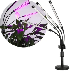 Plantelys Lampe | 23 PPF | 10W | 4 Lyselementer | VITARO 4ST MINI | Sort