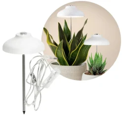 Plantelys Lampe på Spyd | 2-Pak | 4,6 PPF | 5W | Justerbar højde | USB-A | VERDI | Hvid