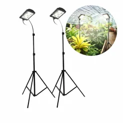 Plantelys Projektør | 2 pak | 60 PPF | 45W | Tripod | FIRON | Sort