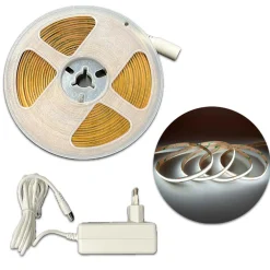 Plug n Play COB LED Strip 24V | 5m | 8mm | 4000K | 343lm/m | 6.6W/m | IP20