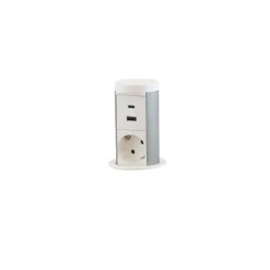 Pop-Up 1 Stikdåse | m/ USB A+C & QI Opladning | 3680W | Hvid
