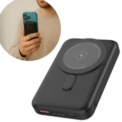 Powerbank 10000mAh | 15W | MagSafe kompatibel | USB-C & USB-A | Sort