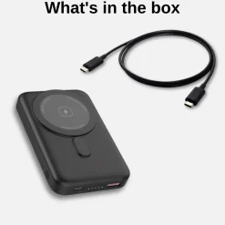 Powerbank 10000mAh | 15W | MagSafe kompatibel | USB-C & USB-A | Sort
