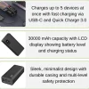 Powerbank 30000mAh | 22W | QC 3.0 | USB-C & USB-A | Sort