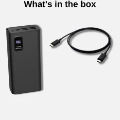 Powerbank 30000mAh | 22W | QC 3.0 | USB-C & USB-A | Sort