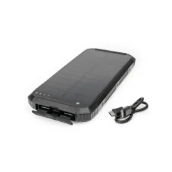 Powerbank med Solcelle | 10.000 mAh | 15W | Sort