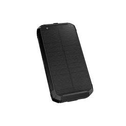 Powerbank med Solcelle | 10.000 mAh | 15W | Sort