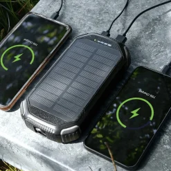 Powerbank solcelle | Fast Charging | USB C / A | 20.000 mAh