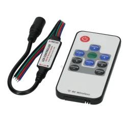 RGB controller | Med fjernbetjening | 12-24V | 2x3A | Mange funktioner