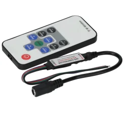RGB controller | Med fjernbetjening | 12-24V | 2x3A | Mange funktioner