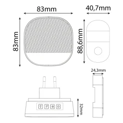 Ringklokke | Kinetisk sender | IP44 | Natlampe funktion