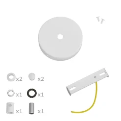 Roset Loft | Baldakin Til Lampe | Creative Cables | Hvid | Ø80mm | Med Sidehuller