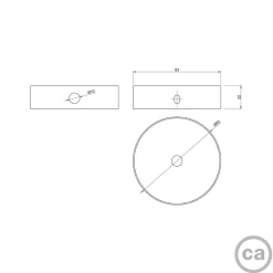 Roset Loft | Baldakin Til Lampe | Creative Cables | Sort | Ø80mm | Med Sidehuller