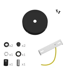 Roset Loft | Baldakin Til Lampe | Creative Cables | Sort | Ø80mm | Med Sidehuller