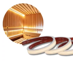 Sauna COB LED Strip 24V | 5m | 10mm | 2200K | 800lm/m | 10W/m | IP67 | Op til 103°