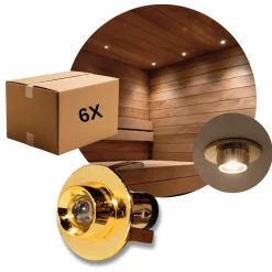 Saunalys | Guld | 6 stk | 3000K | SaunaLED