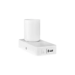 Sengelampe til væg med USB stik | USB Type A + C | GU10 | Hvid