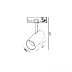 Skinnespot | CCT | 1800lm | 20W | 3-Faset | CORE | Hvid