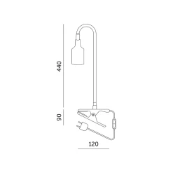 Skrivbordslampe | Hvid | Med klemme | 230V | E27 | 25W | Grolys