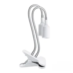 Skrivebordslampe | Grolys | Hvid | Med klemme | 230V | 2xE27 | 2x30W