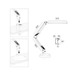 Skrivebordslampe LED | 800lm | 14W | TENUIX | Hvid