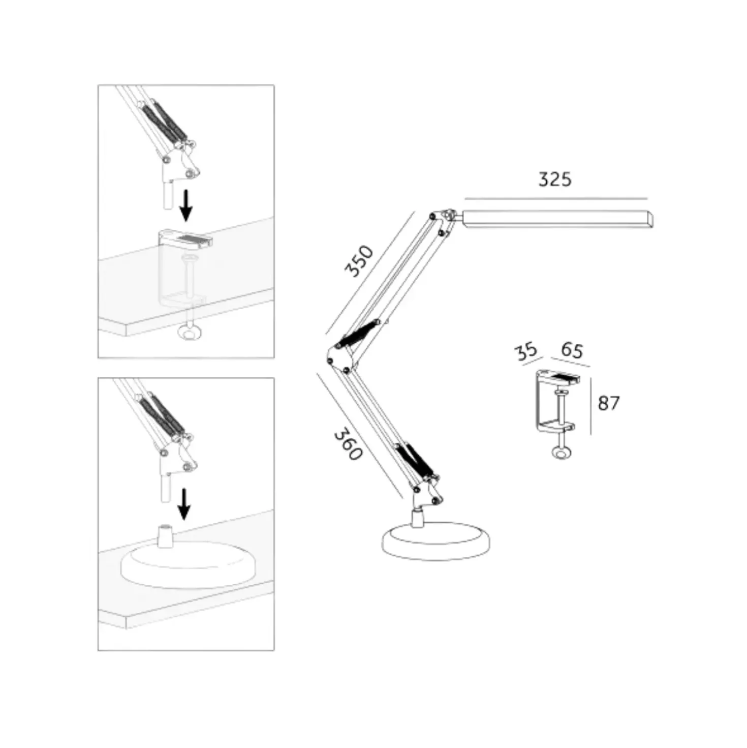 Skrivebordslampe LED | 800lm | 14W | TENUIX | Hvid