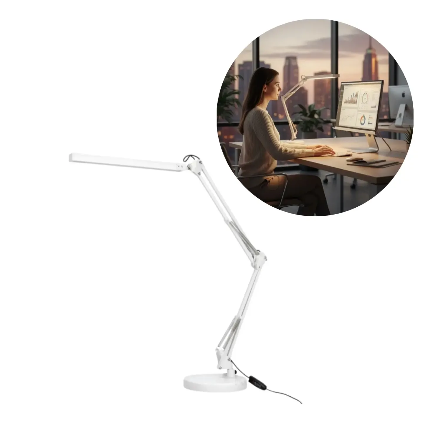 Skrivebordslampe LED | 800lm | 14W | TENUIX | Hvid
