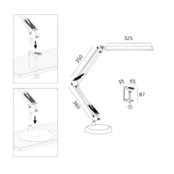 Skrivebordslampe LED | 800lm | 14W | TENUIX | Sort