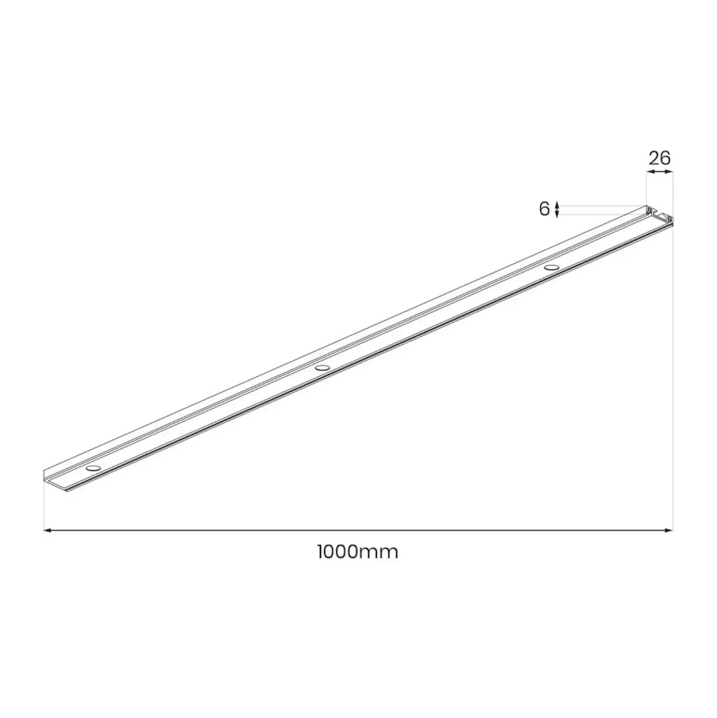 SlimTrack Strømskinne | 1m | 24 Volt | Sort
