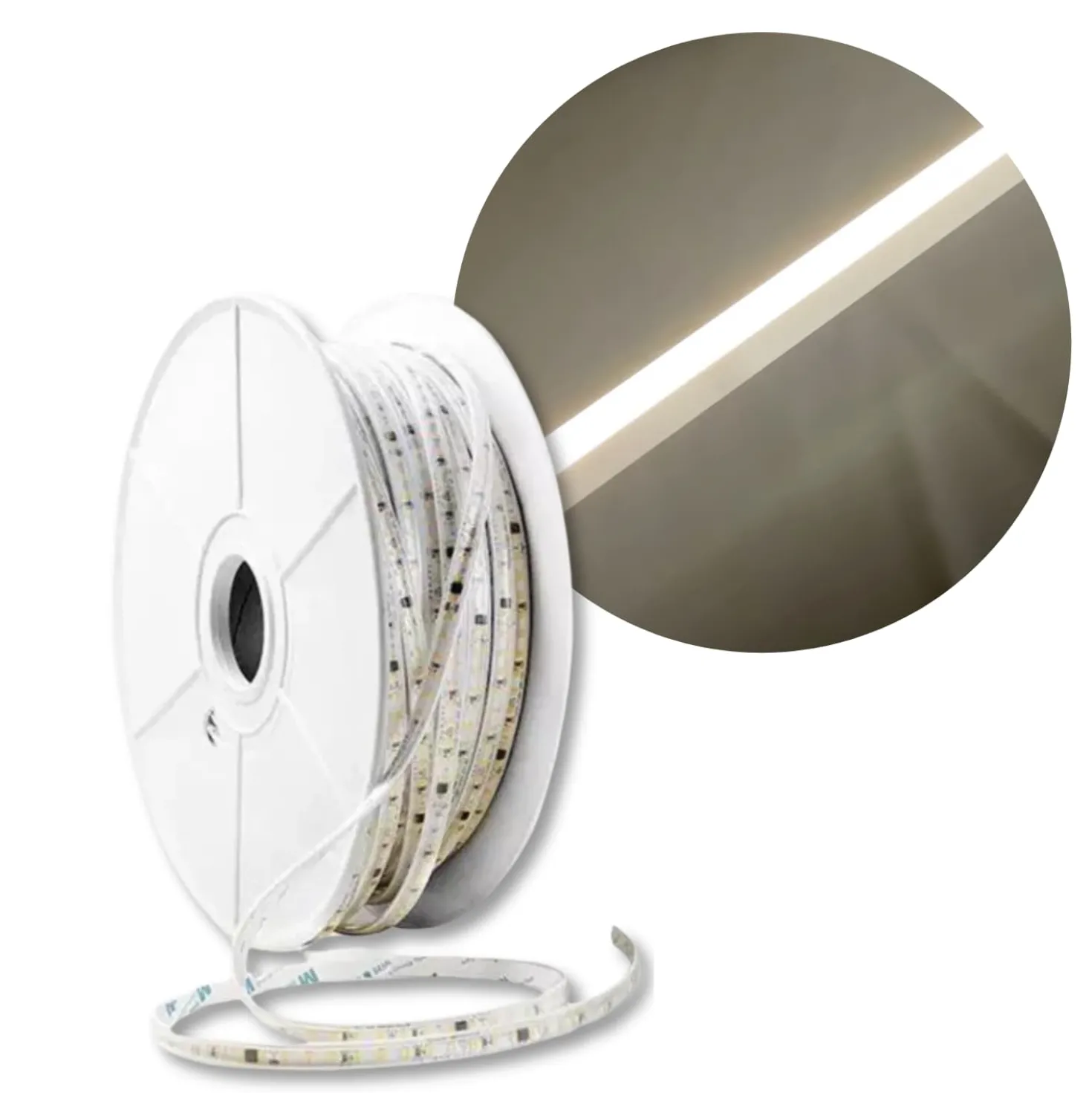 SMD LED STRIP 230V | 50m | 3000K | 900lm/m | 9W/m | IP65 | CUT10 2835