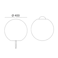 Solcelle Kuglelampe | Udendørs Solcelle Lampe | RGB +3000K | Ø400mm | IP54