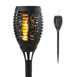 Solcellelampe Flamme fakkel på Spyd | Batteri | 51cm | LED