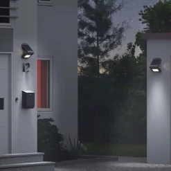 Solcellelampe Udendørs | LED Væglampe | Sort | Bevægelses sensor (45807)