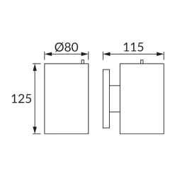 Solcellelampe | Væglampe | IP44 | 6500K | Sort