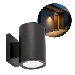Solcellelampe | Væglampe | IP44 | 6500K | Sort