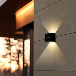 Solcellelampe Væglampe | 20lm | CCT LED | IP44 | Up & Down kube