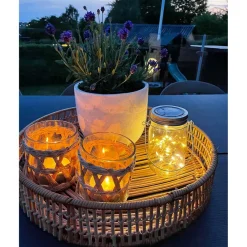 Solcelle Lanterne | Glas | LED | Lys Dekoration (0745)