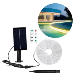 Solcelle LED strip | 3m | 2700K | 300lm | 30W | Separat solpanel | 2m kabel | Sort